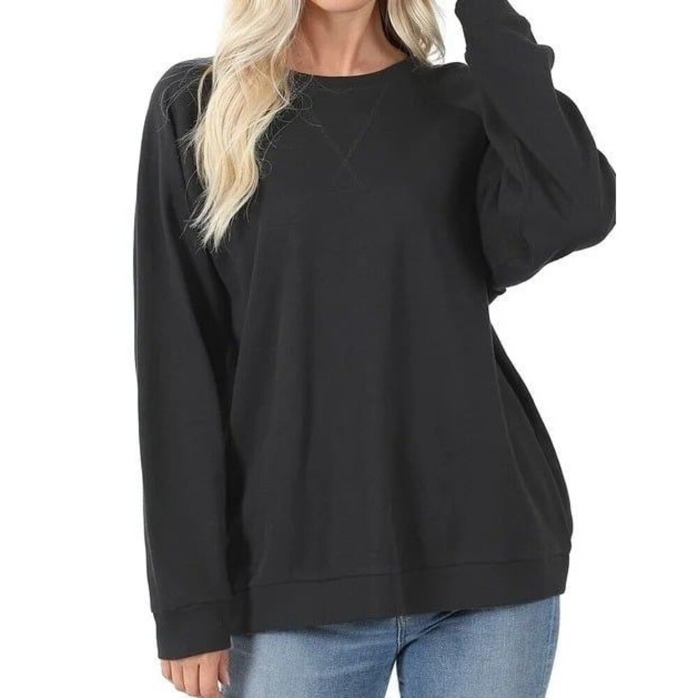 LARGE BLACK RAGLAN PULLOVER-NWT